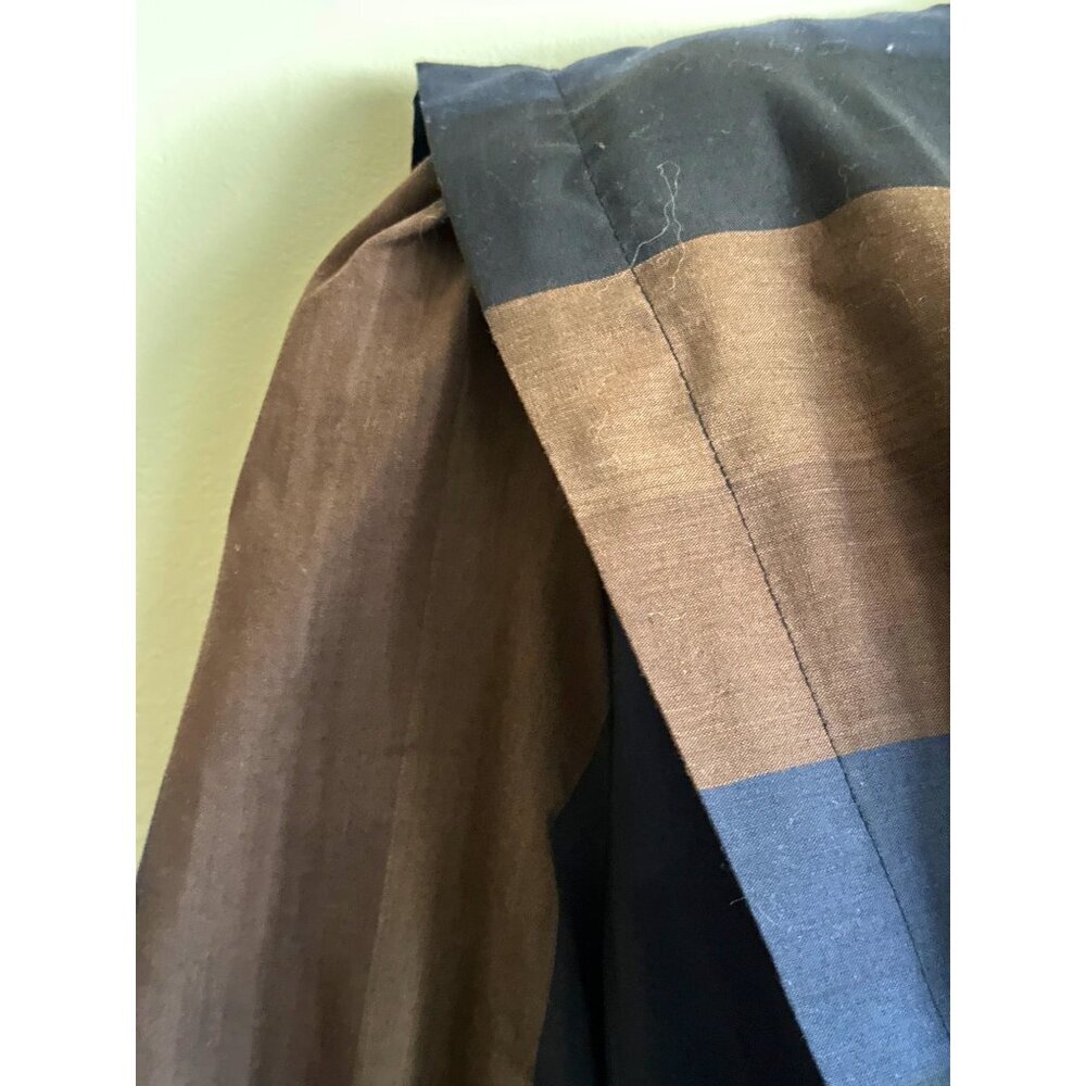 Vintage Striped Midi Dress With Button Closure & Puffed Sleeves - Picture 6 of 14